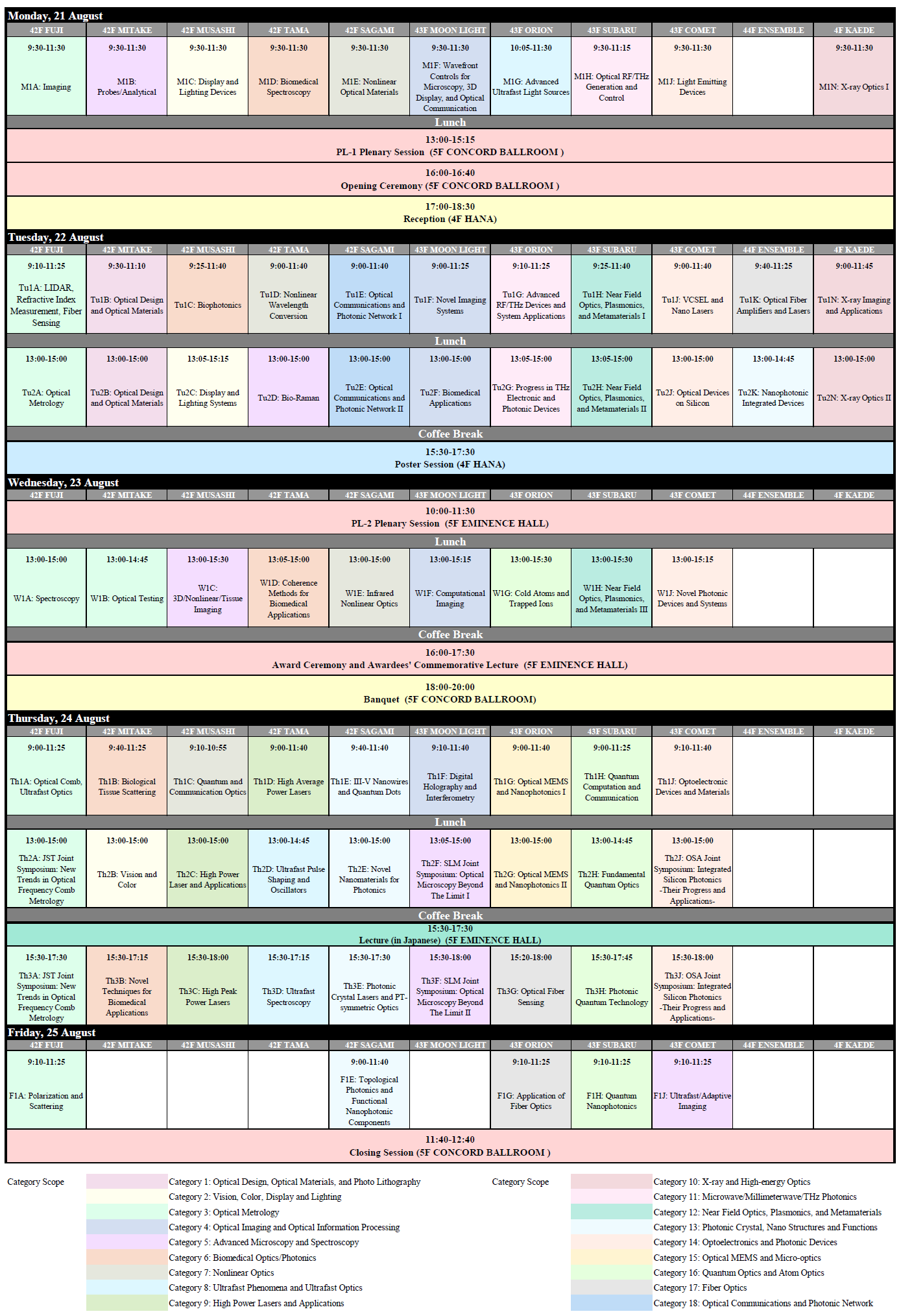 Program Time Table